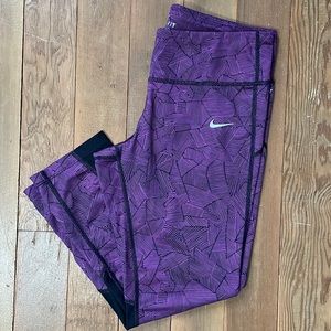 Nike cropped purple leggings size medium